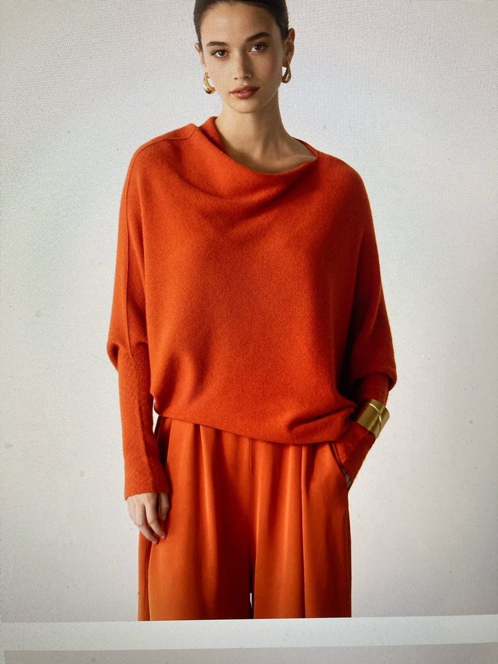 Asymmetrical Draped Burnt Orange JAKI Top NWT